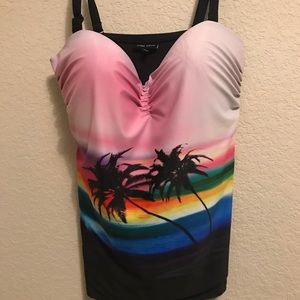 City Chic Tankini! Palm tree design molded cups